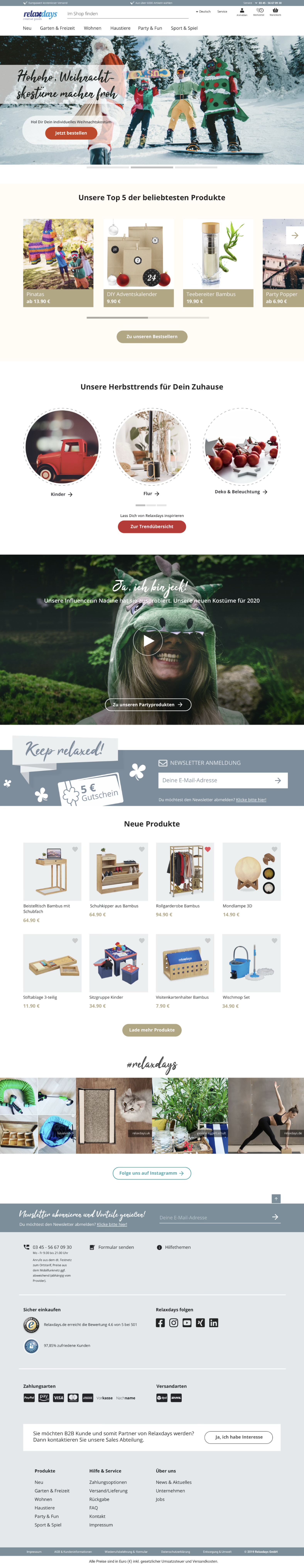 Relaxdays Shop Startseite